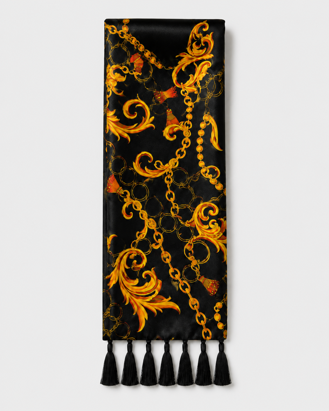 Opulent Baroque Pattern Silk Scarf by Monzoro – view 7