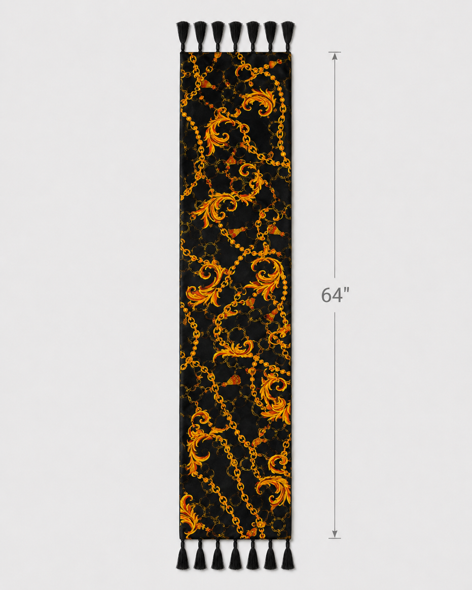 Opulent Baroque Pattern Silk Scarf by Monzoro – view 8