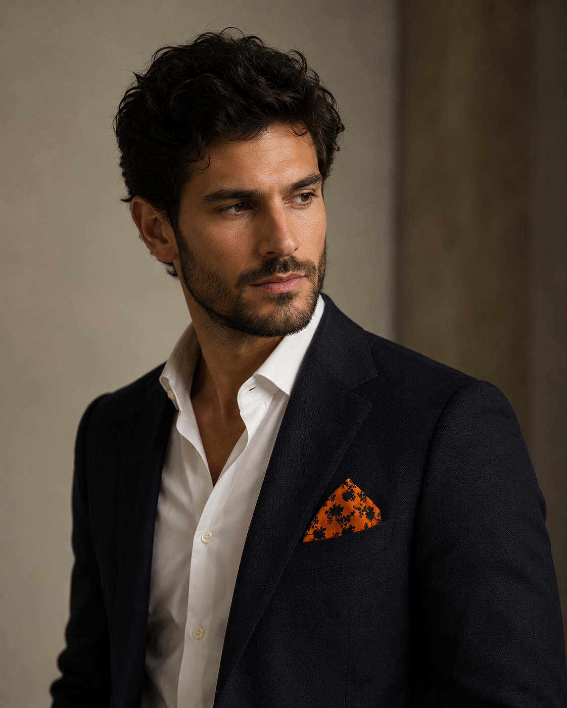 Orange Silhouette Pocket Square by Monzoro – view 11