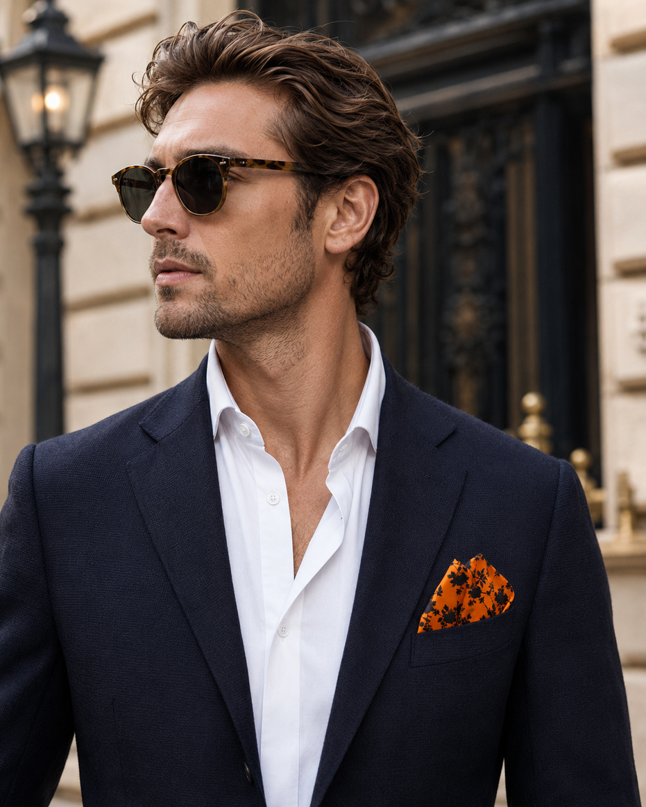 Orange Silhouette Pocket Square by Monzoro – view 12