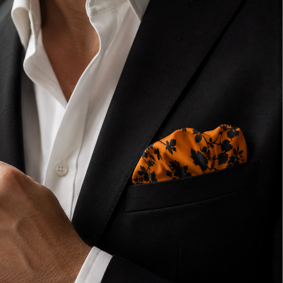 Orange Silhouette Pocket Square by Monzoro – view 14