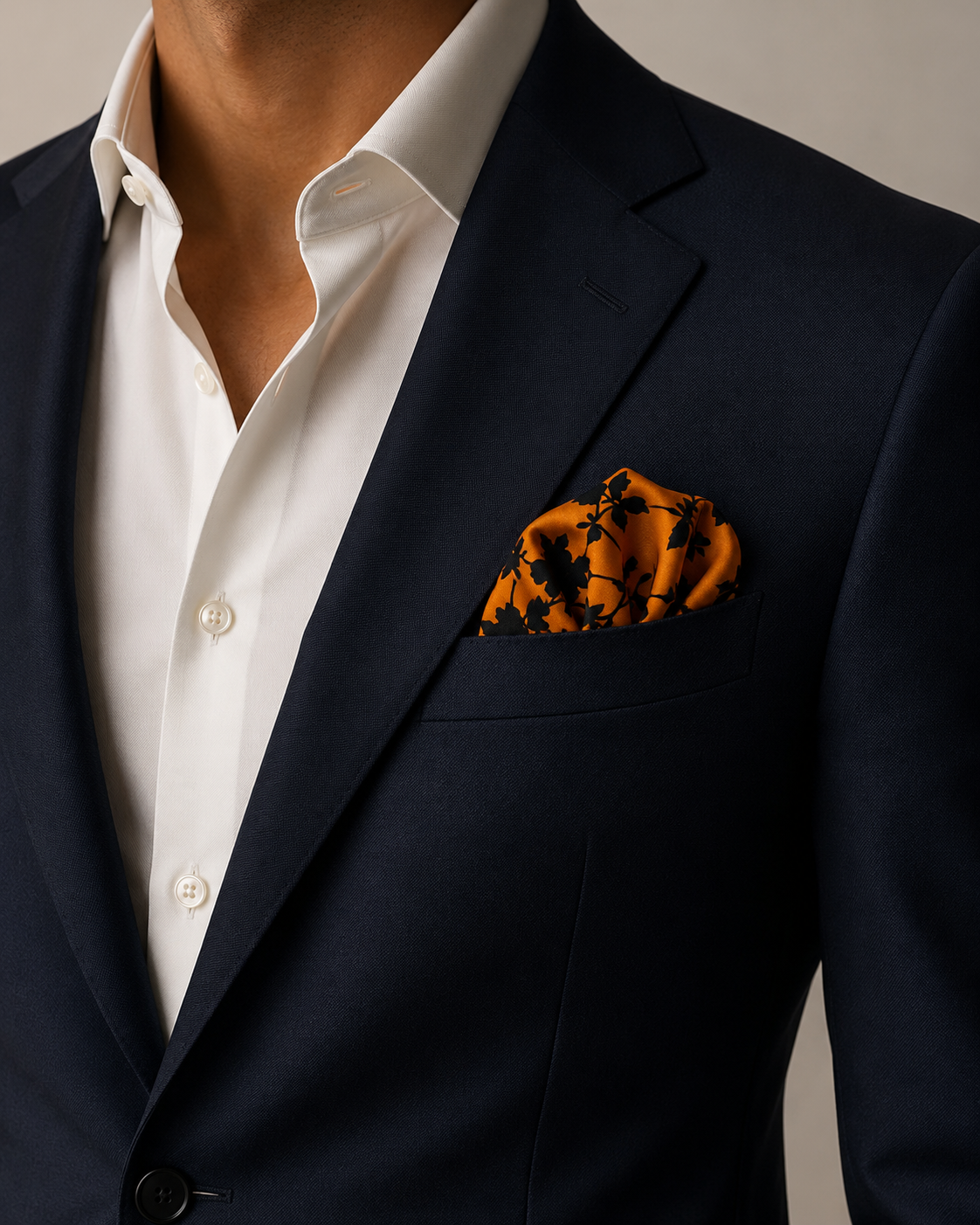 Orange Silhouette Pocket Square by Monzoro – view 4
