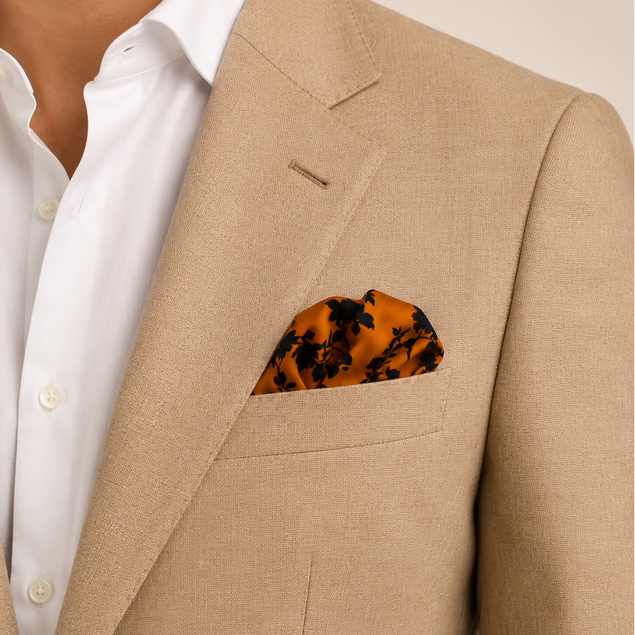 Orange Silhouette Pocket Square by Monzoro – view 5