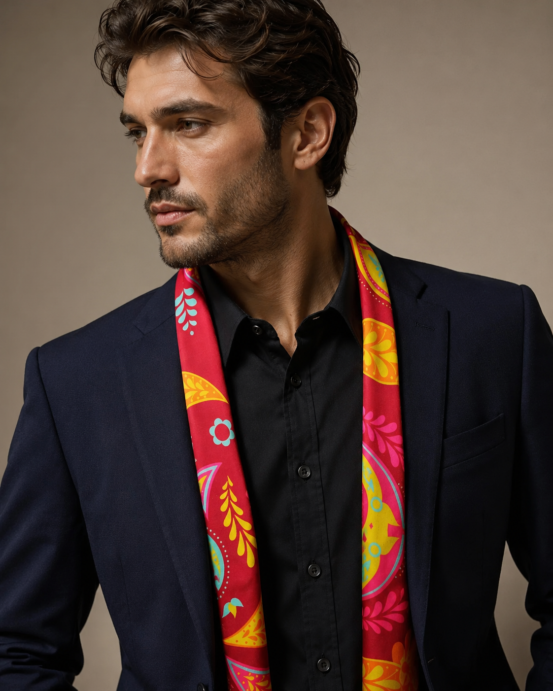 Paisley Shape - Silk Men Scarf by Monzoro – view 9
