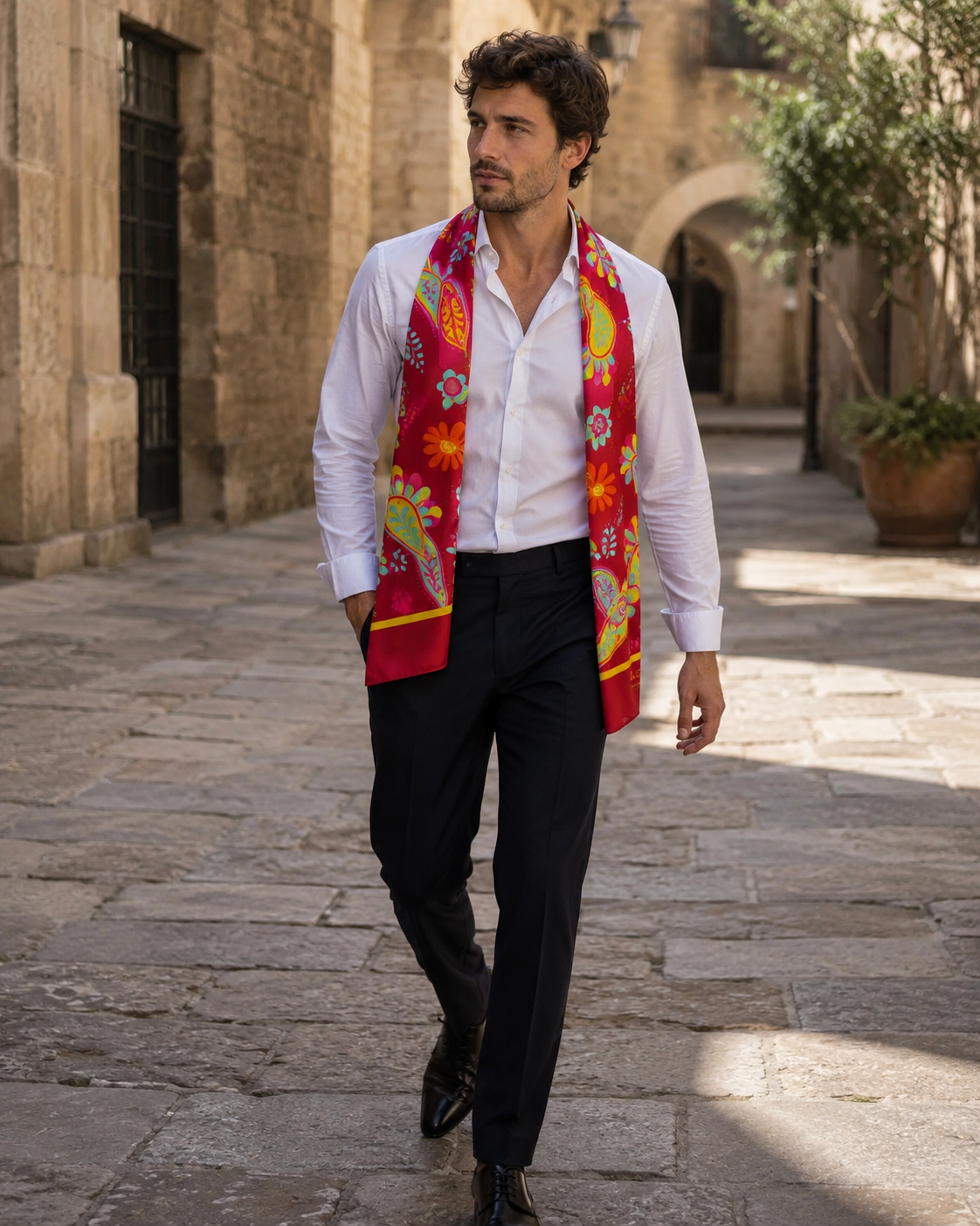 Paisley Shape - Silk Men Scarf by Monzoro – view 10