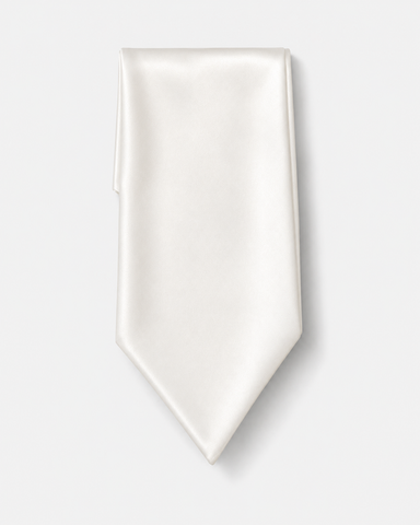 Pearl White Paradigm Silk Ascot by Monzoro – view 2