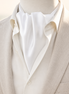 Pearl White Paradigm Silk Ascot by Monzoro