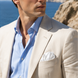 Pearl White Paradigm Silk Pocket Square by Monzoro – view 9