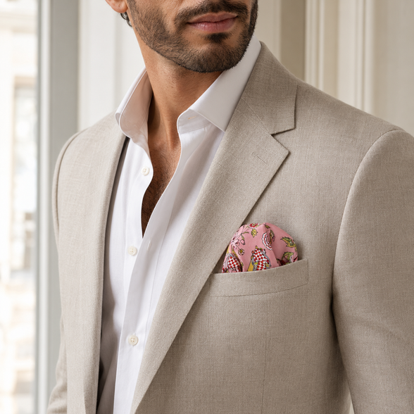 Picnic Charms Silk Pocket Square by Monzoro – view 19