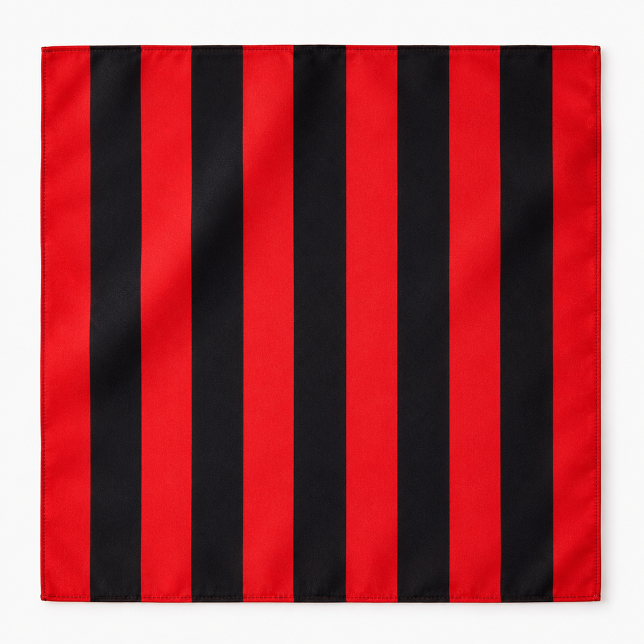 Red and Black Silk Pocket Square by Monzoro – view 10