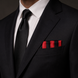 Red and Black Silk Pocket Square by Monzoro – view 13
