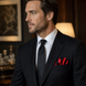 Red and Black Silk Pocket Square by Monzoro – view 15