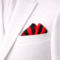 Red and Black Silk Pocket Square by Monzoro – view 4