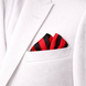 Red and Black Silk Pocket Square by Monzoro – view 4