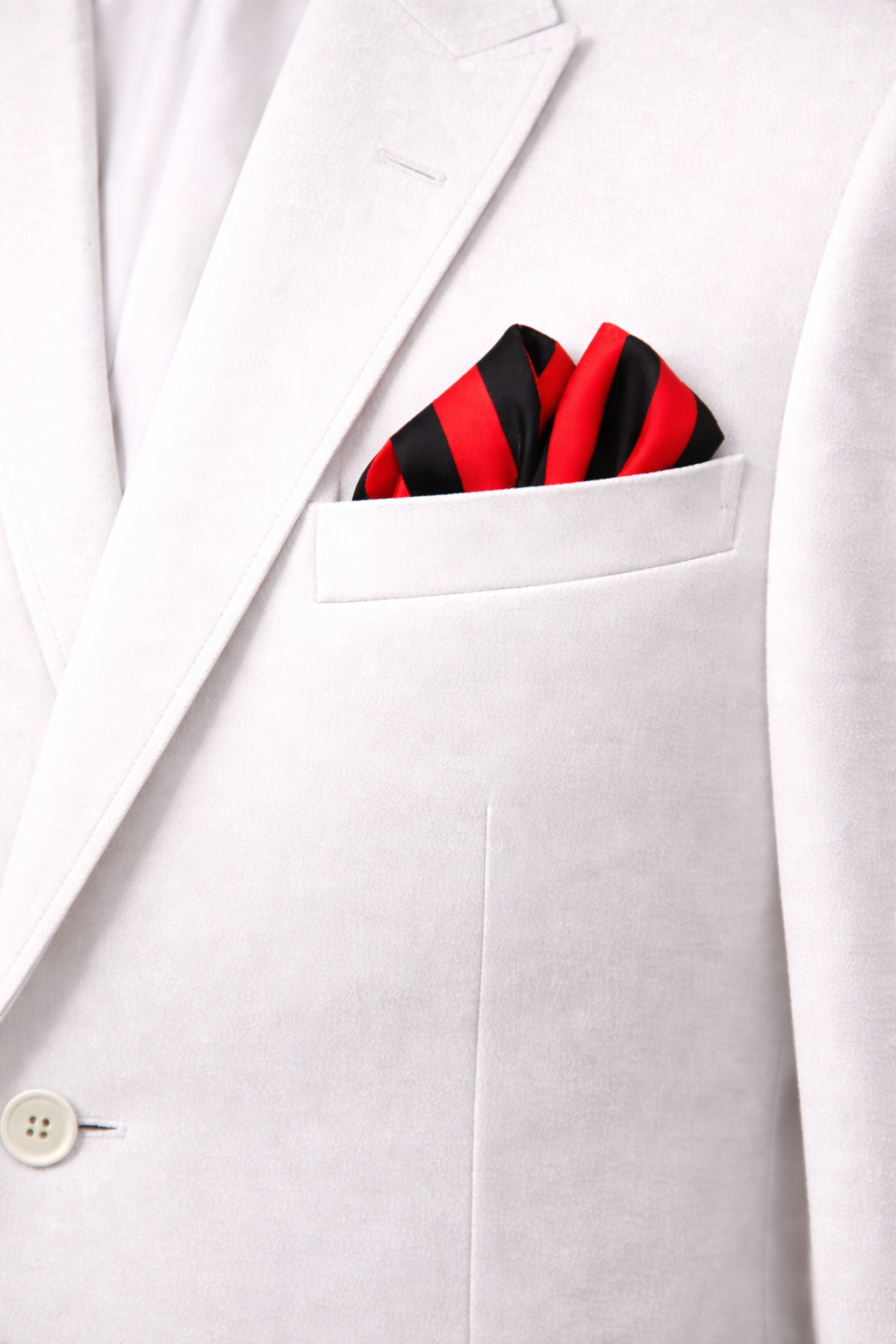Red and Black Silk Pocket Square by Monzoro – view 4