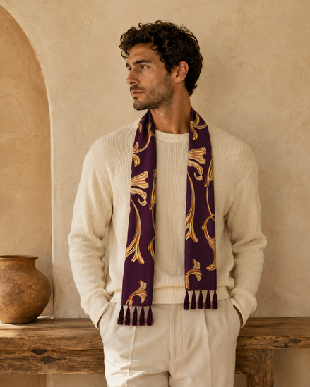 Regal Vine Silk Scarf by Monzoro – view 12