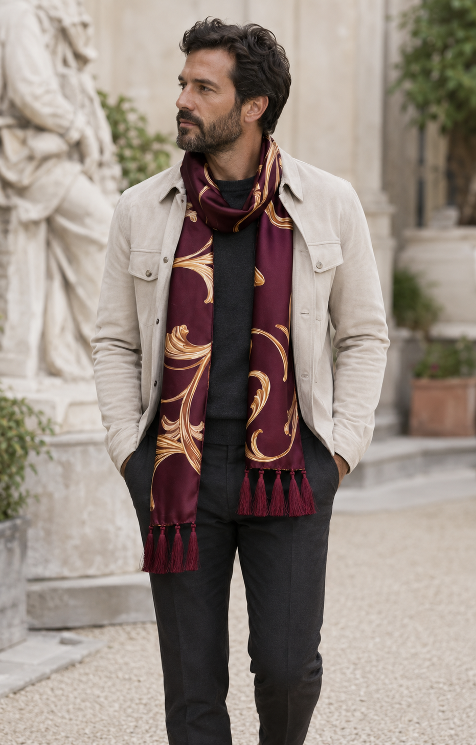 Regal Vine Silk Scarf by Monzoro – view 14