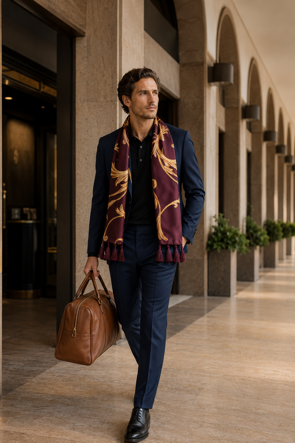 Regal Vine Silk Scarf by Monzoro – view 17