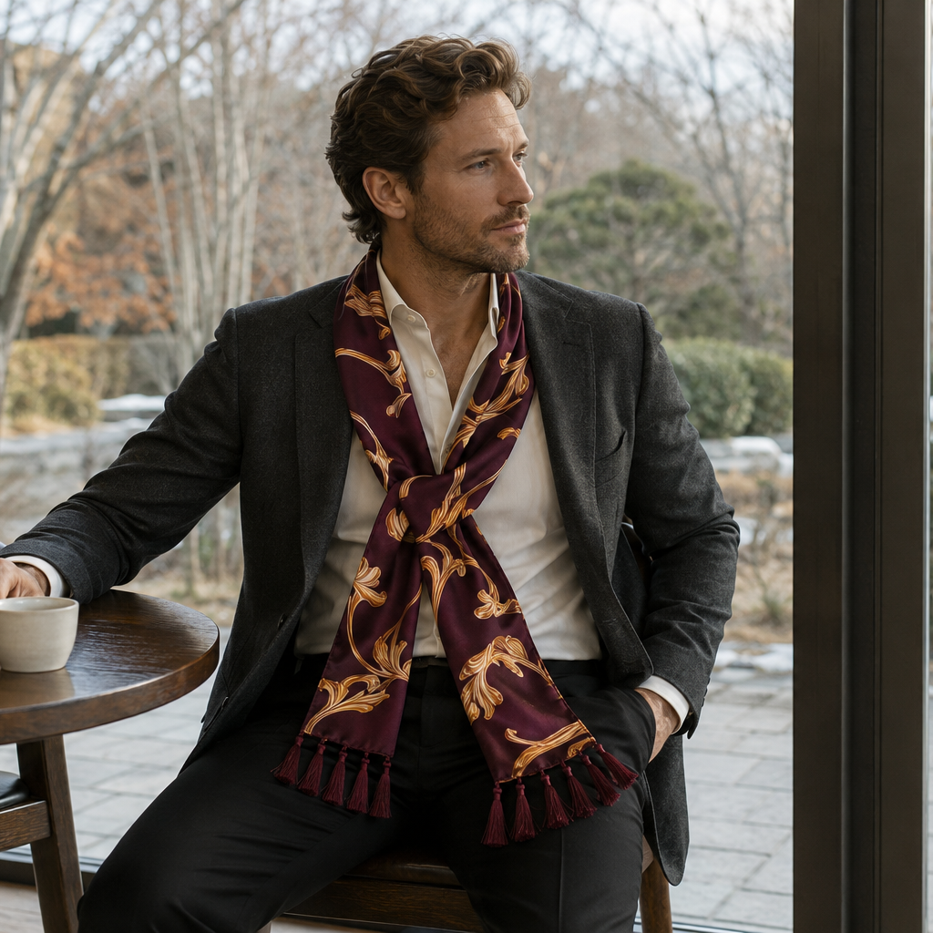 Regal Vine Silk Scarf by Monzoro – view 19