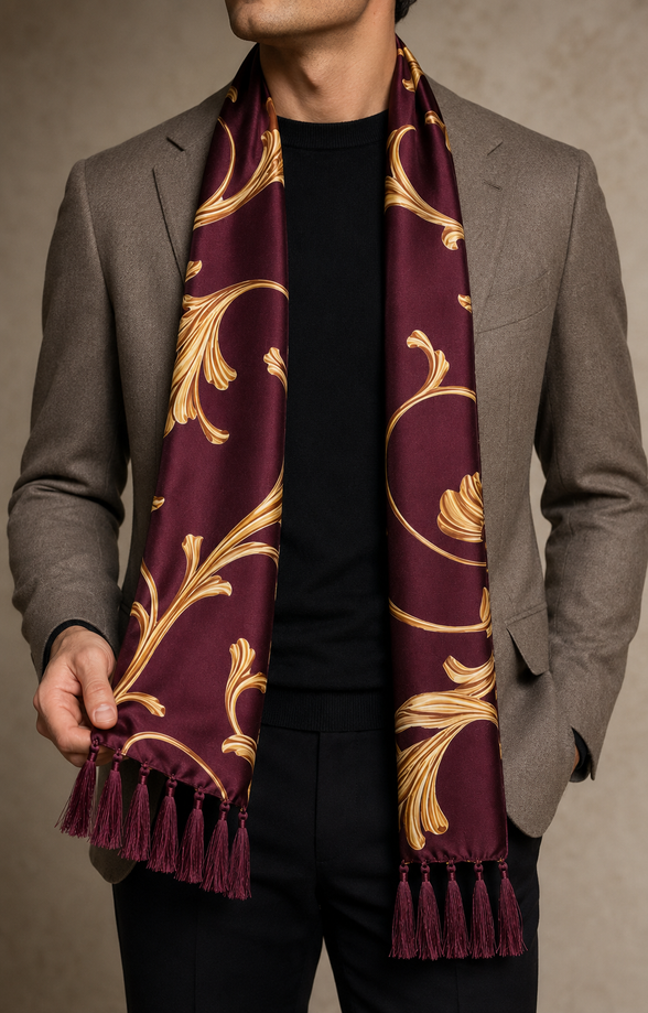 Regal Vine Silk Scarf by Monzoro – view 20
