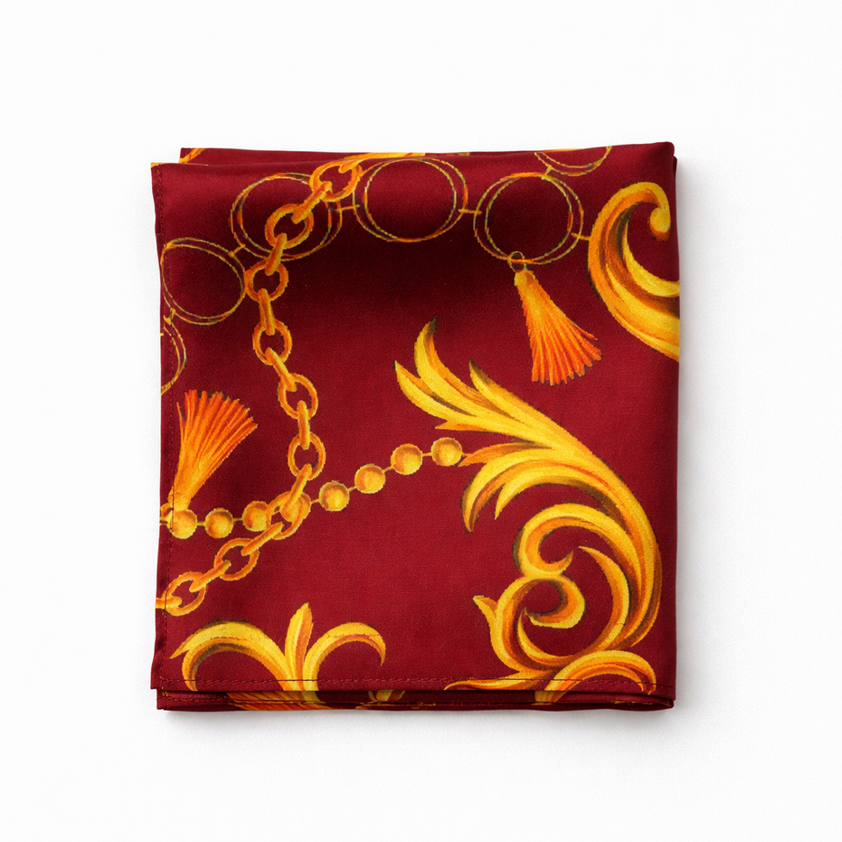 Rose Vertical Silk Pocket Square by Monzoro – view 7