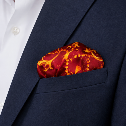 Rose Vertical Silk Pocket Square by Monzoro – view 12