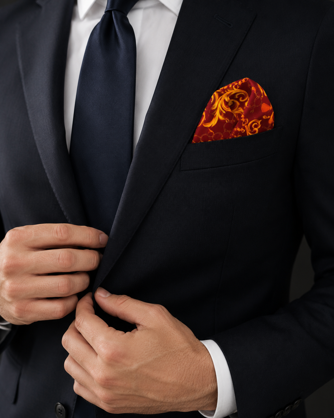 Rose Vertical Silk Pocket Square by Monzoro – view 16