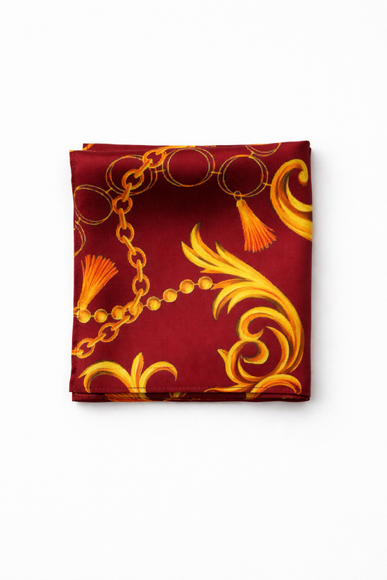 Rose Vertical Silk Pocket Square by Monzoro – view 2