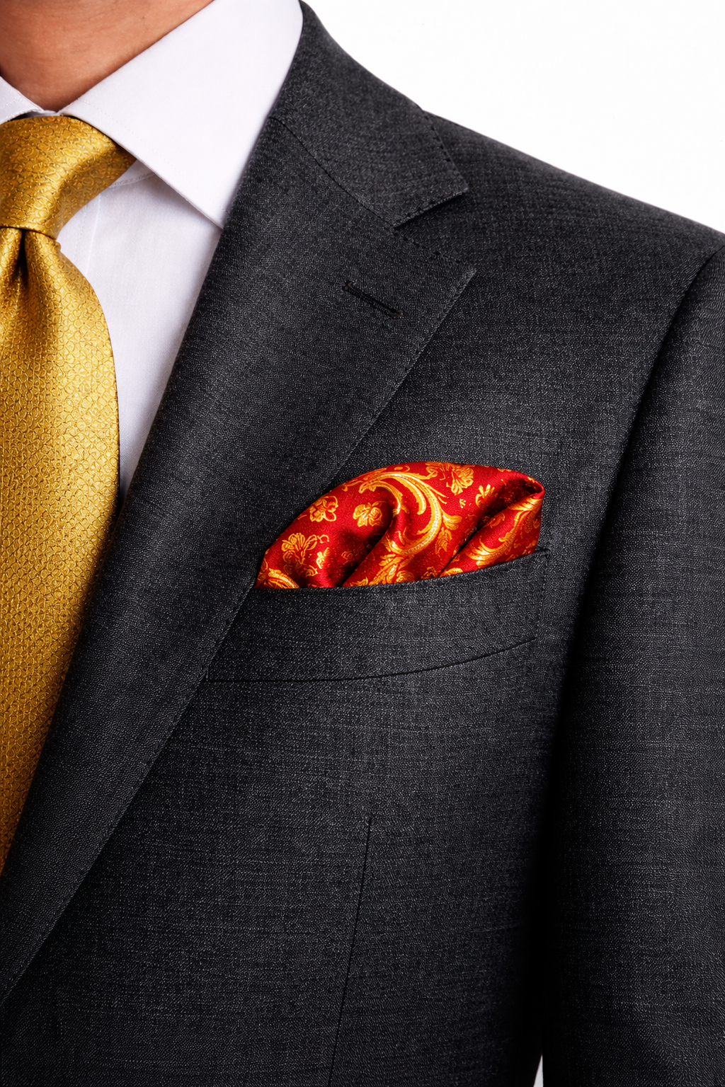 Rose Vertical Silk Pocket Square by Monzoro – view 3