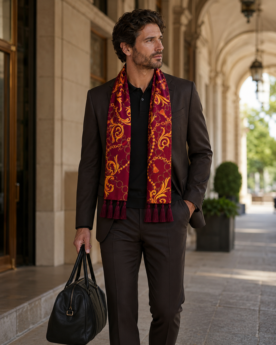 Rose Vertical Silk Scarf by Monzoro – view 19