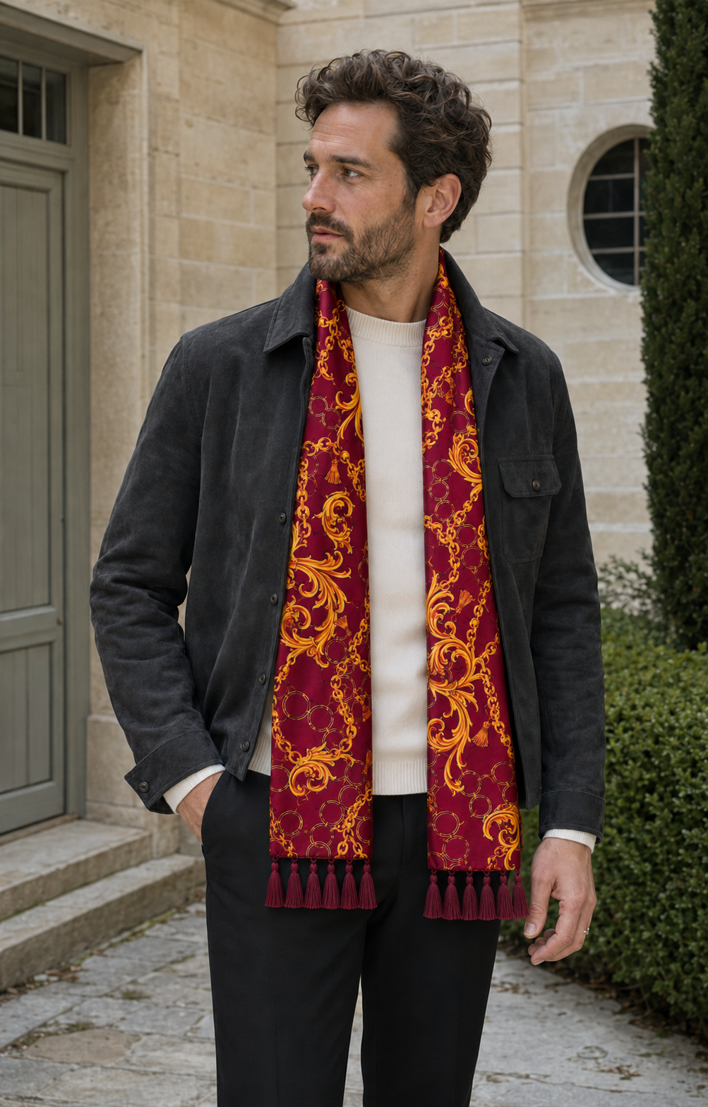 Rose Vertical Silk Scarf by Monzoro – view 21
