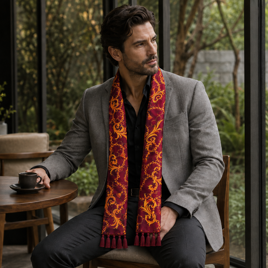 Rose Vertical Silk Scarf by Monzoro – view 22