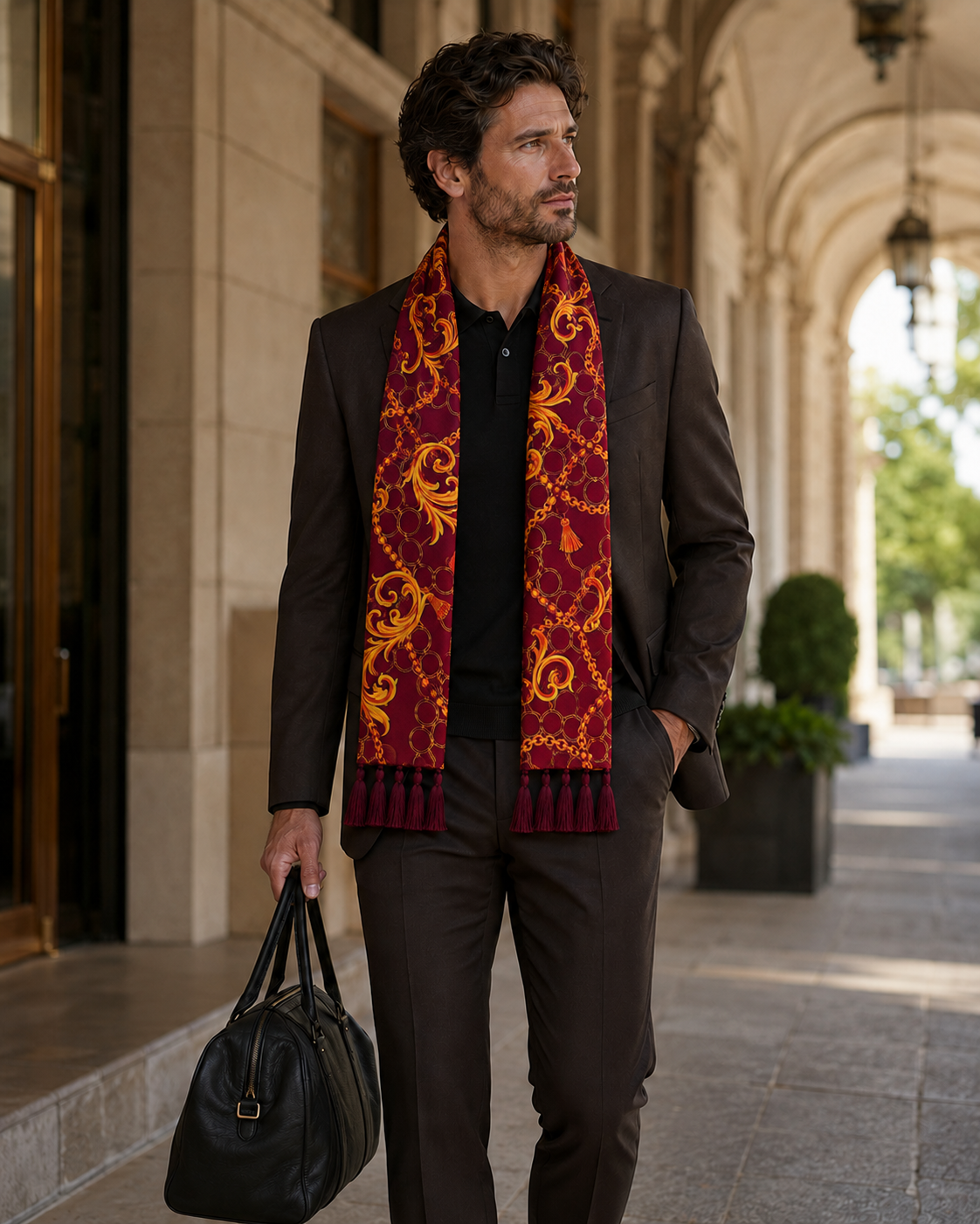 Rose Vertical Silk Scarf by Monzoro – view 26