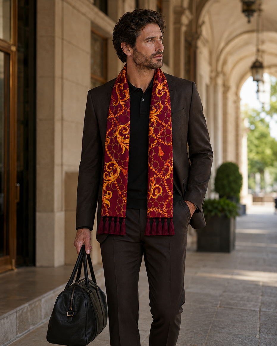 Rose Vertical Silk Scarf by Monzoro – view 26