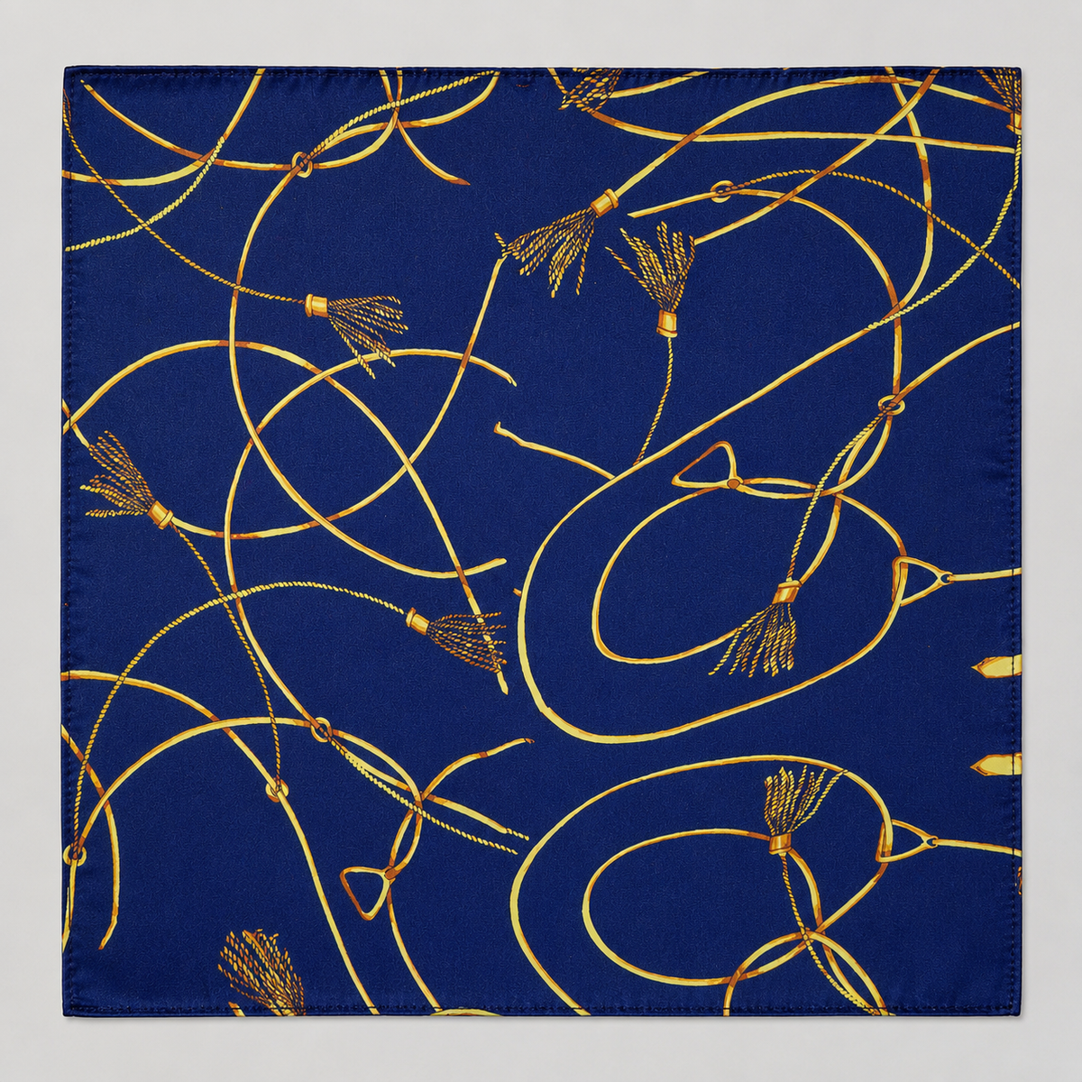 Royal Blue and Gold Stripes Silk Pocket Square by Monzoro – view 16