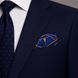 Royal Blue and Gold Stripes Silk Pocket Square by Monzoro – view 18