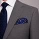 Royal Blue and Gold Stripes Silk Pocket Square by Monzoro – view 20