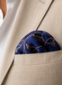 Royal Blue and Gold Stripes Silk Pocket Square by Monzoro – view 24