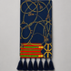 Royal Blue and Gold Stripes Silk Scarf by Monzoro – view 7