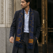 Royal Blue and Gold Stripes Silk Scarf by Monzoro – view 17