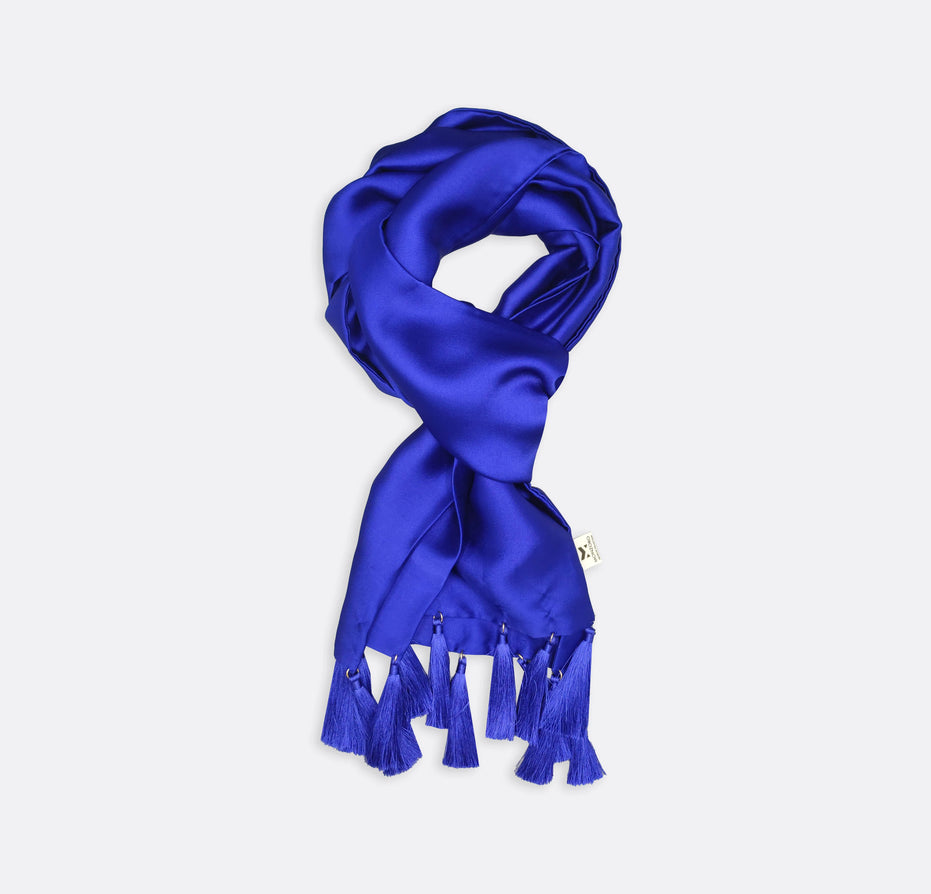 Royal Blue - Silk Scarf by Monzoro – view 5