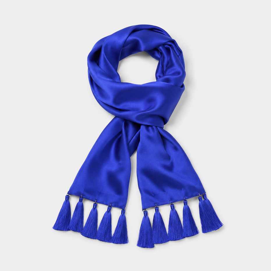 Royal Blue - Silk Scarf by Monzoro – view 8
