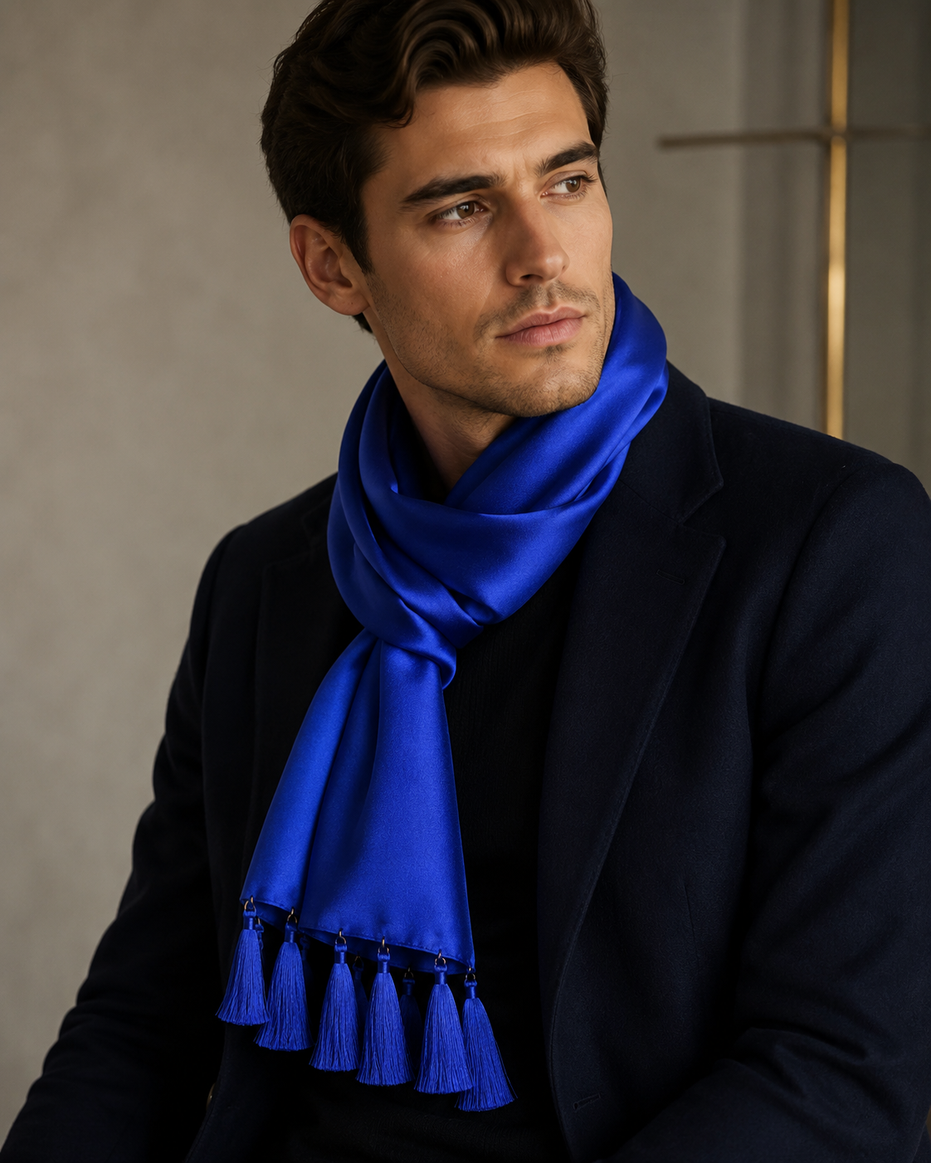 Royal Blue - Silk Scarf by Monzoro – view 9