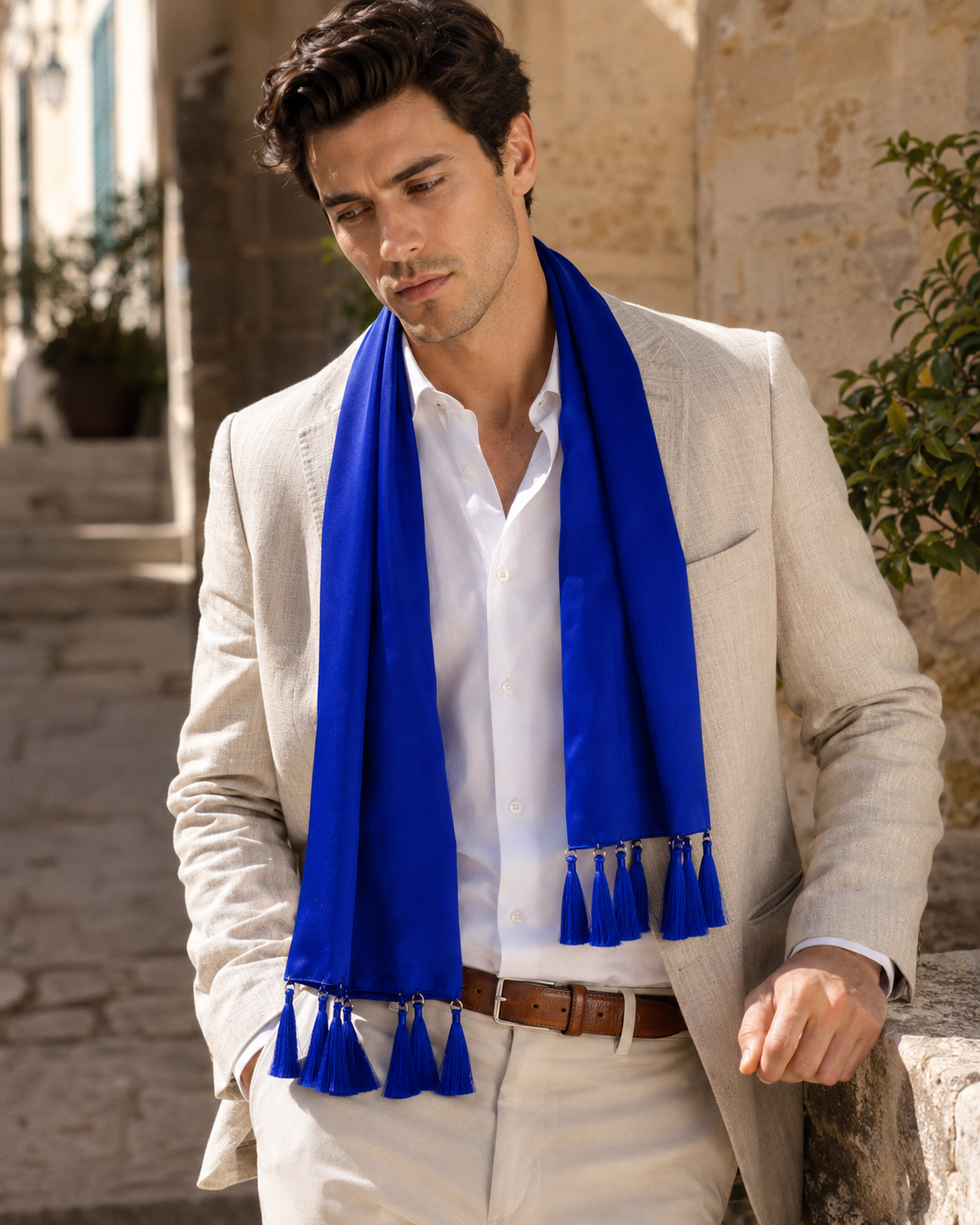 Royal Blue - Silk Scarf by Monzoro – view 13
