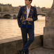 Sapphire Baroque Silk Scarf by Monzoro – view 25