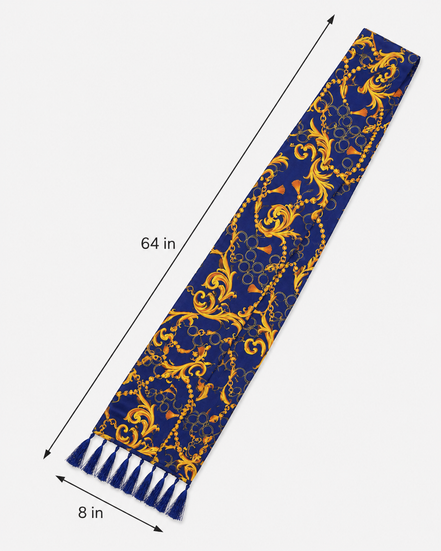 Sapphire Baroque Silk Scarf by Monzoro – view 2