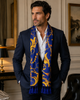 Sapphire Baroque Silk Scarf by Monzoro – view 3