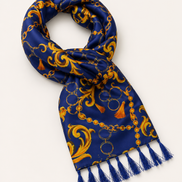 Sapphire Baroque Silk Scarf by Monzoro – view 5