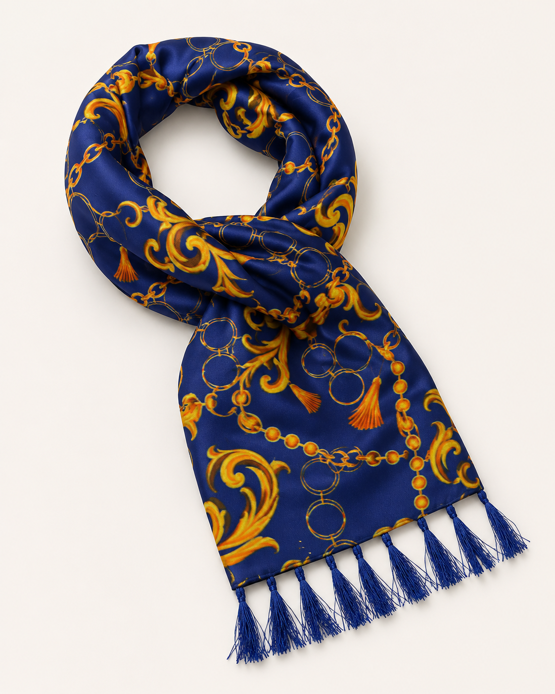 Sapphire Baroque Silk Scarf by Monzoro – view 5