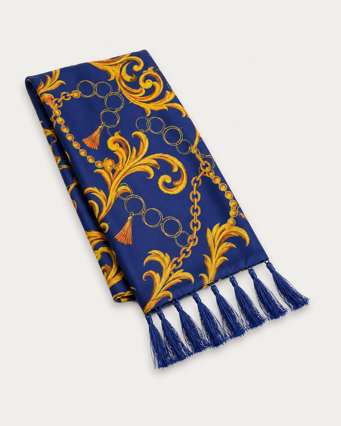 Sapphire Baroque Silk Scarf by Monzoro – view 6